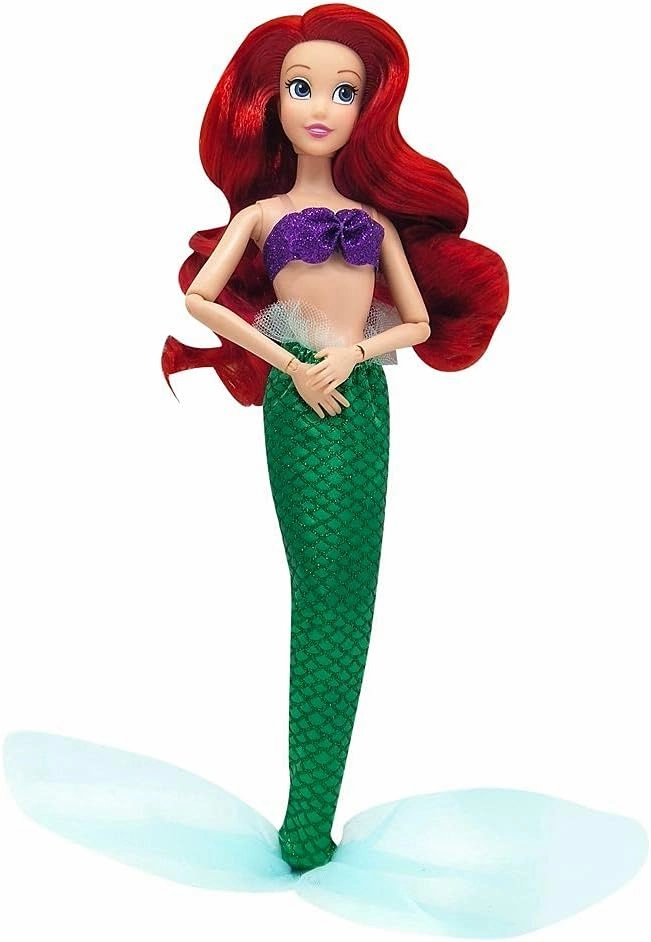 Disney Store Official Disney Princess Classic Doll (Ariel from The Little Mermaid), 11 Inches, Includes Brush with Molded Details, Fully Posable Toy in Classic Outfit - Disney Princess Toys for Girls