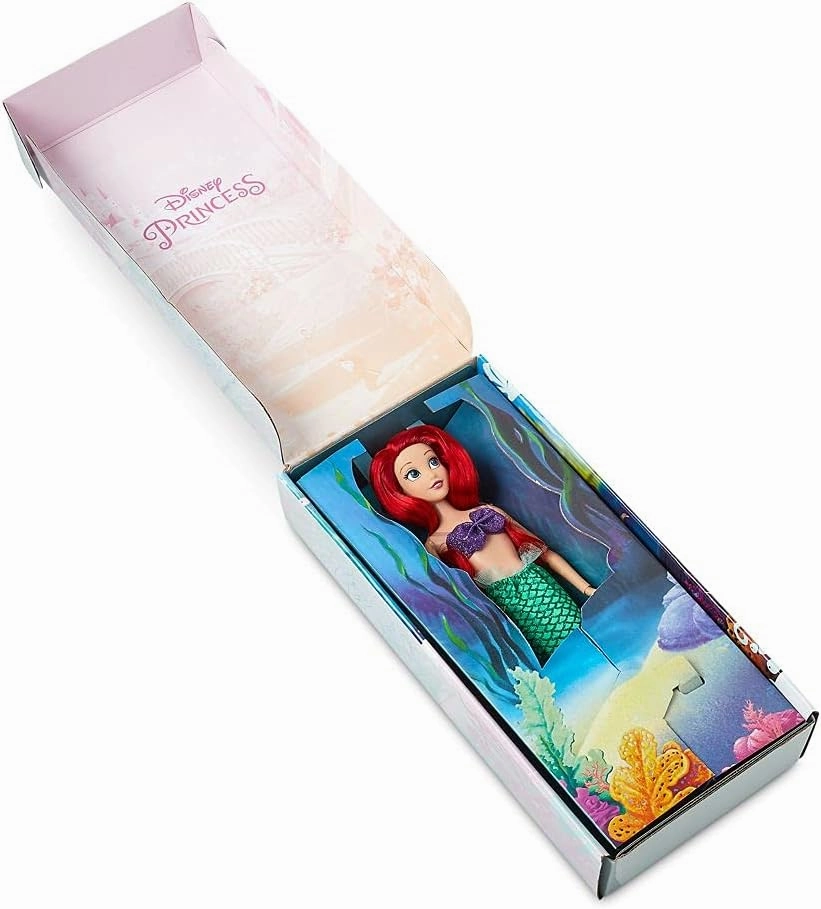 Disney Store Official Disney Princess Classic Doll (Ariel from The Little Mermaid), 11 Inches, Includes Brush with Molded Details, Fully Posable Toy in Classic Outfit - Disney Princess Toys for Girls