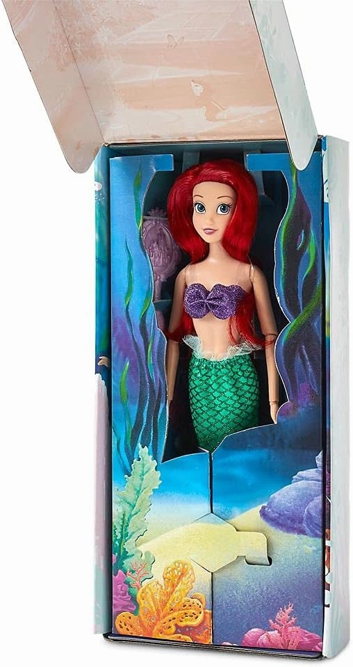 Disney Store Official Disney Princess Classic Doll (Ariel from The Little Mermaid), 11 Inches, Includes Brush with Molded Details, Fully Posable Toy in Classic Outfit - Disney Princess Toys for Girls