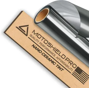 DIY-MotoShield Pro Premium Nano Ceramic Tint (25% VLT) 20” in x 10’ ft Roll | Professional Window Film for Auto, Reduce Infrared Heat & Block UV by 99%