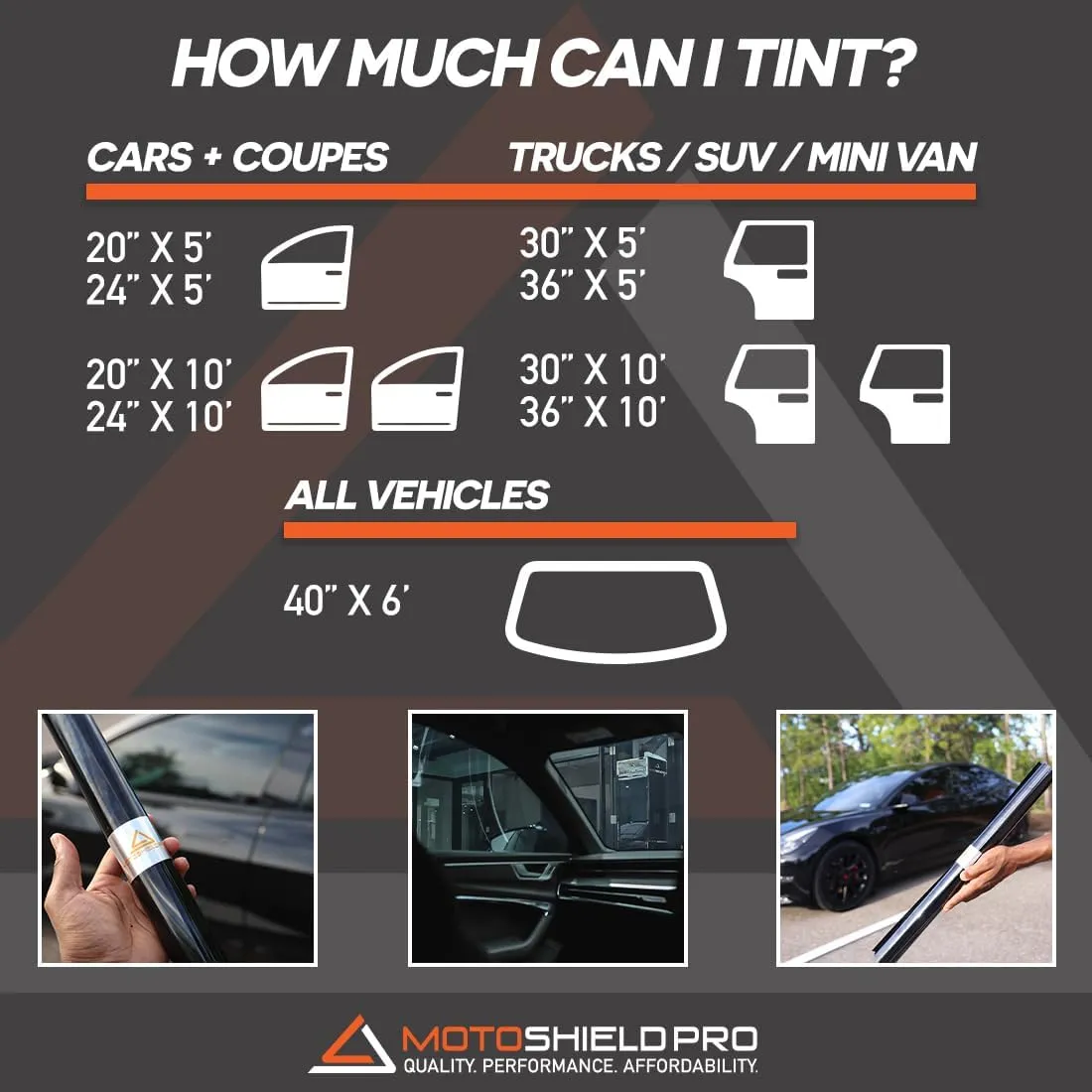 DIY-MotoShield Pro Premium Nano Ceramic Tint (25% VLT) 20” in x 10’ ft Roll | Professional Window Film for Auto, Reduce Infrared Heat & Block UV by 99%