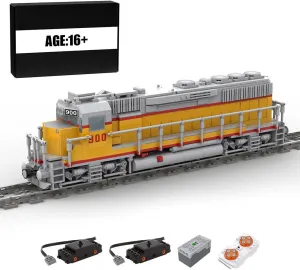 DIY Train Building Blocks Set, MOC-180032 GP40 4-axle Diesel Electric Locomotive Train Model Toy for Train Enthusiasts Lovers (Dynamic Version/1146PCS), 40.2 x 7.8 x 10.9cm, Type1