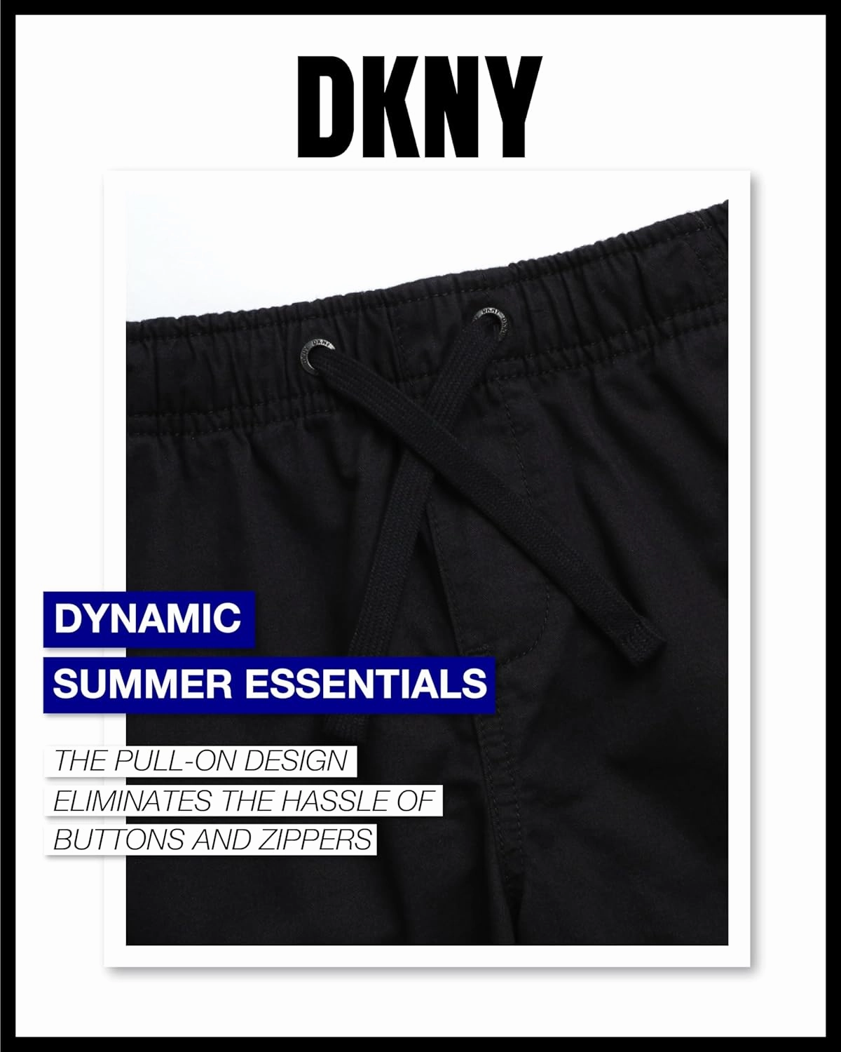 DKNY Boys' Shorts - Classic Fit Woven Twill Cargo Shorts - Pull On Shorts for Boys (8-20)