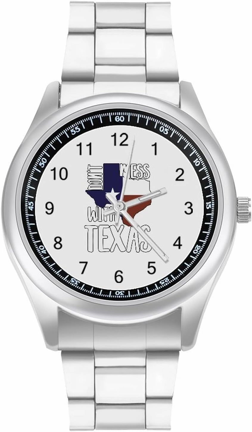 Don't Mess WithTexas Casual Wrist Watches for Men Classic Business Dress Watch Big Face for Work Gym