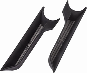 Door Side Organizer Tray Grab Handle Storage Box Handle Pocket Armrest Container Fit for Mini Fit for Cooper Center Console Tray (Color : Black 2pcs, Size : F56)