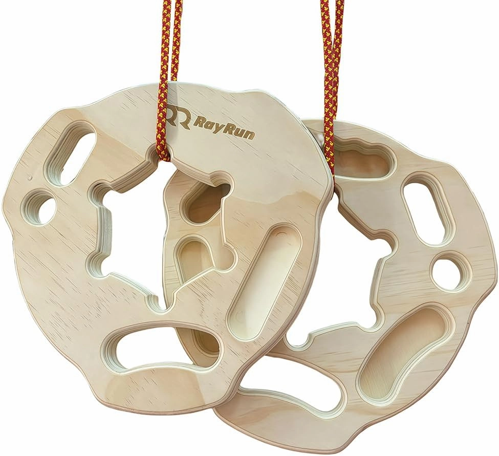 Double Sided Portable Hangboard for Climbing - 30mm Birch Ply Fingerboard with 5 Depth Pockets Multi-Grip Holes for Indoor/Outdoor Finger Strength Training Warm-Ups Climbers Fitness