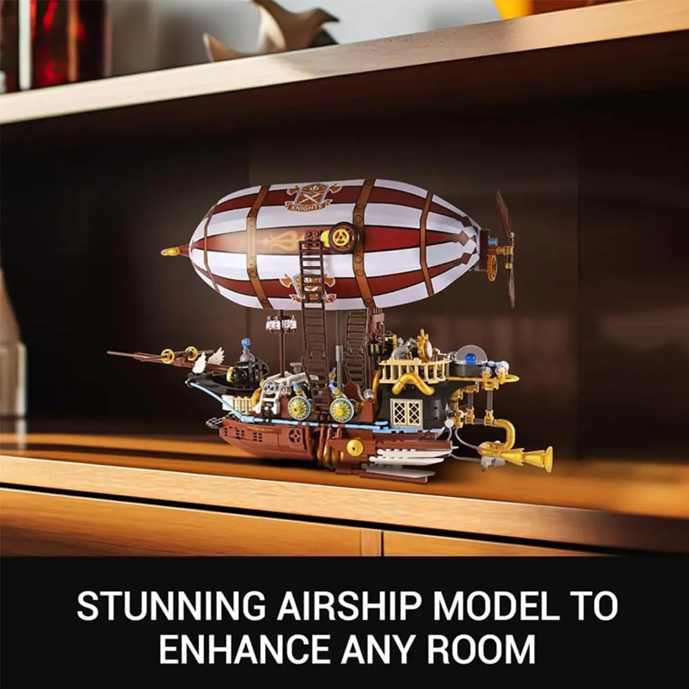 Dragon Airship Building Toy Set,Steampunk Spaceship Idea Model Building Construction for Adult,Collectible Display Set and Deco,92201(1283 Pcs)