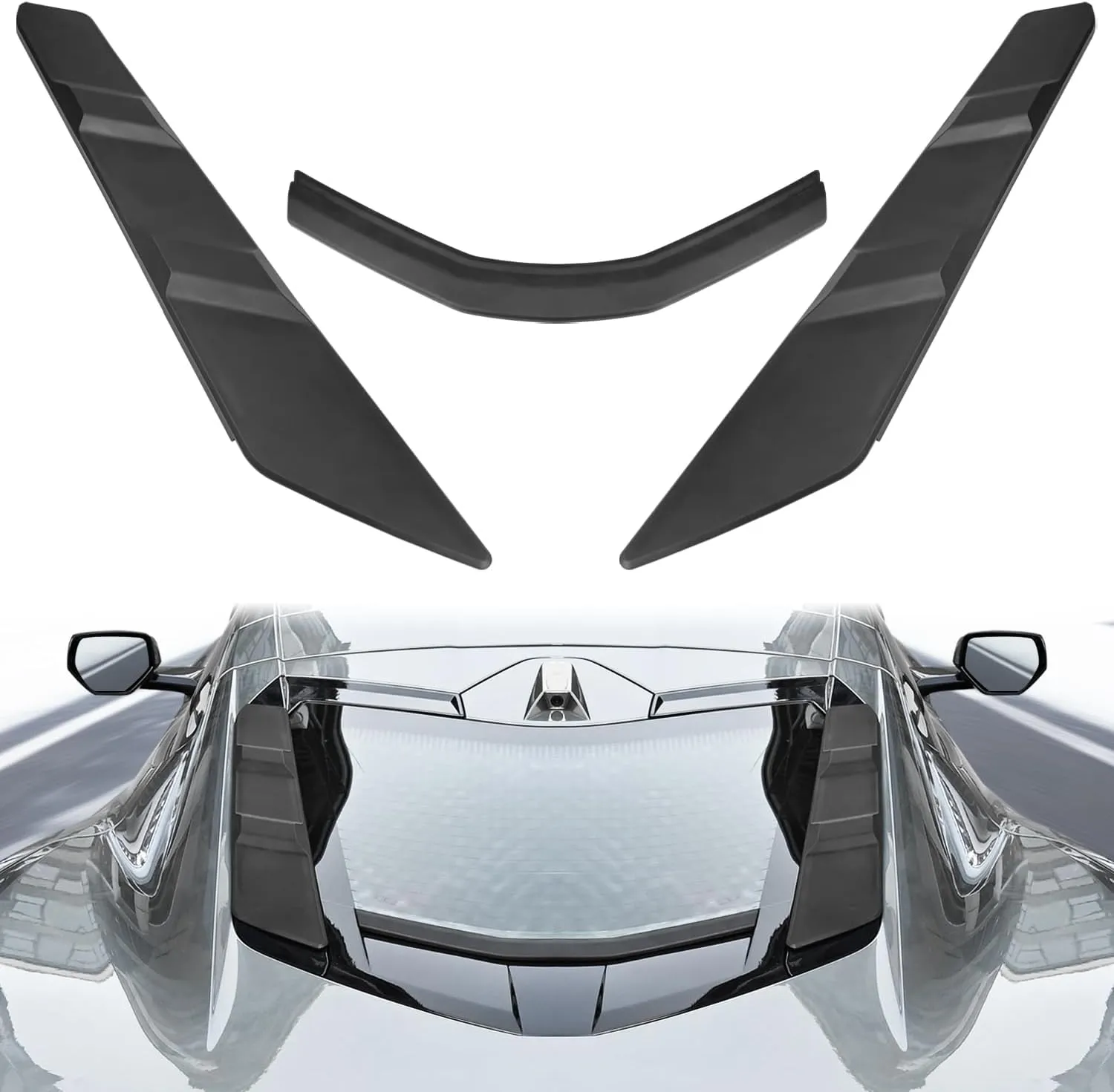 Dry Bay Vent Blocks Engine Bay Air Vent Inserts Protection Cover Compatible with for Chevy Corvette Stingray E-Ray Z06 Z51 Coupe 2020-2024 Rear Hood Air Outlet Car Wash Protect Covers