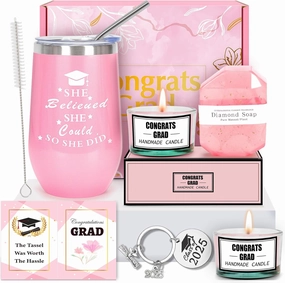 Duchong 2025 Graduation Gifts for Her, Graduation Gift Basket with Tumbler for College or High School Class of 2025 Graduation Gift Box for Graduates Daughter, Sister, Friend