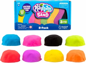 Educational Insights Playfoam Sand 8-Pack - Play Sand for Sensory Table, Squishy Sensory Bin Filler for Home or Classroom, Moldable Crafting Compound for Toddlers, Gifts for Kids Ages 3 