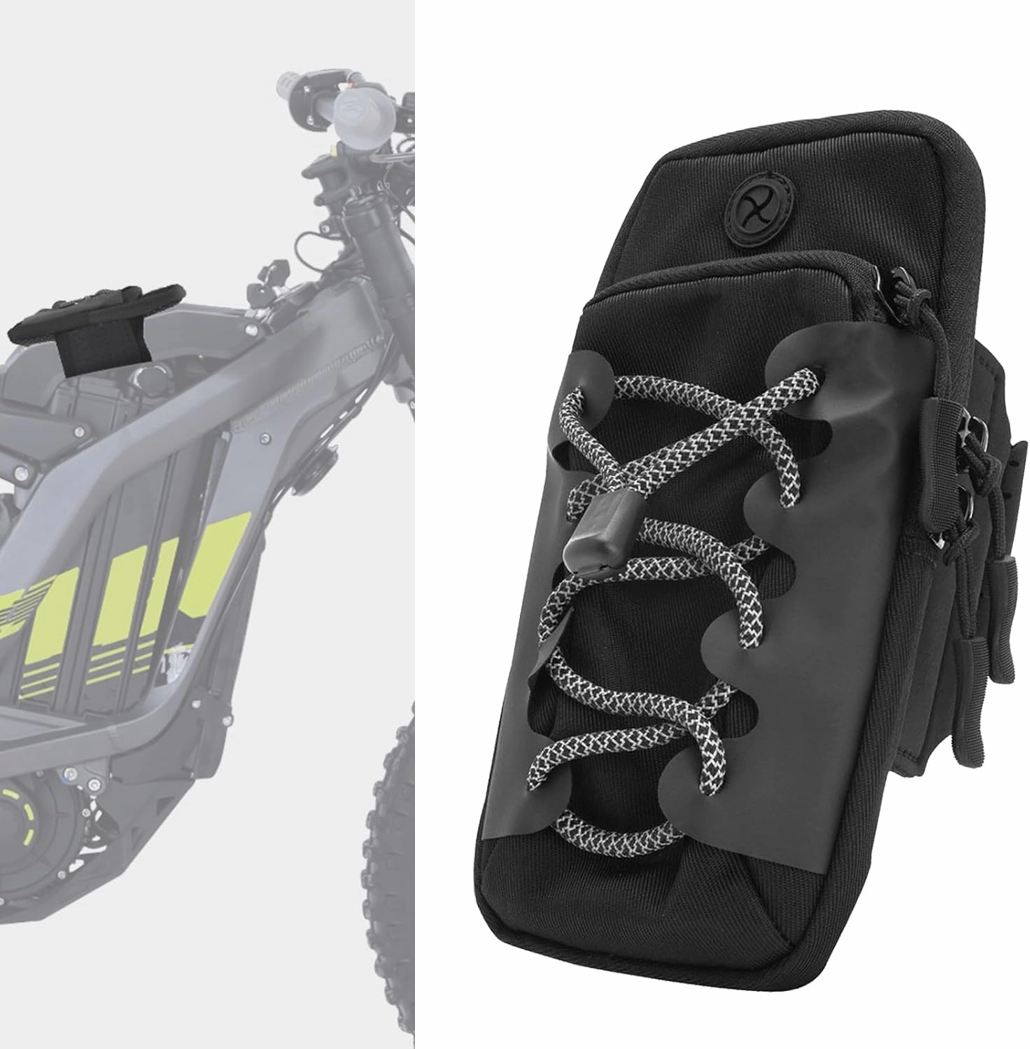 Electric Dirt Bike Bag, Front Frame Battery Cover Bag for Surron Sur Ron LBX Hyper Bee E-Ride Pro SS SR S 72V 48V Rawrr Mantis X Mini, for Phone ID Card Drinks Key Daily Necessities Storage