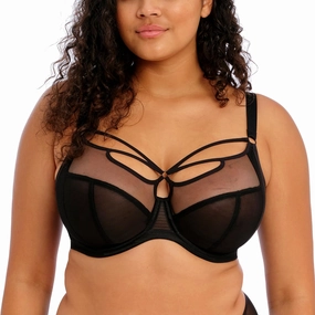 Elomi Women's Sachi Plunge Bra: Striking Design with On-Trend Strap Detailing. Low Front Plunge, Cotton Lined Panels DD  Bras