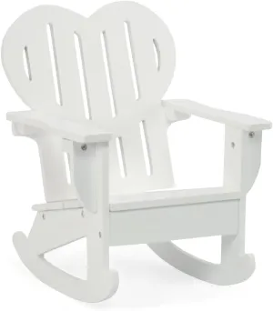 Emily Rose 18-Inch Doll White Wooden Classic Adirondack Indoor/Outdoor Rocking Picnic Chair - 18" Doll Furniture & Stuffed Animal Accessory