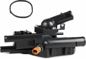 Engine Coolant Thermostat Housing Assembly Replacement for 256002G600 Compatible with 2008-2010 Hyundai Sonata/Kia Rondo, 2009-2010 Kia Optima 2.4L