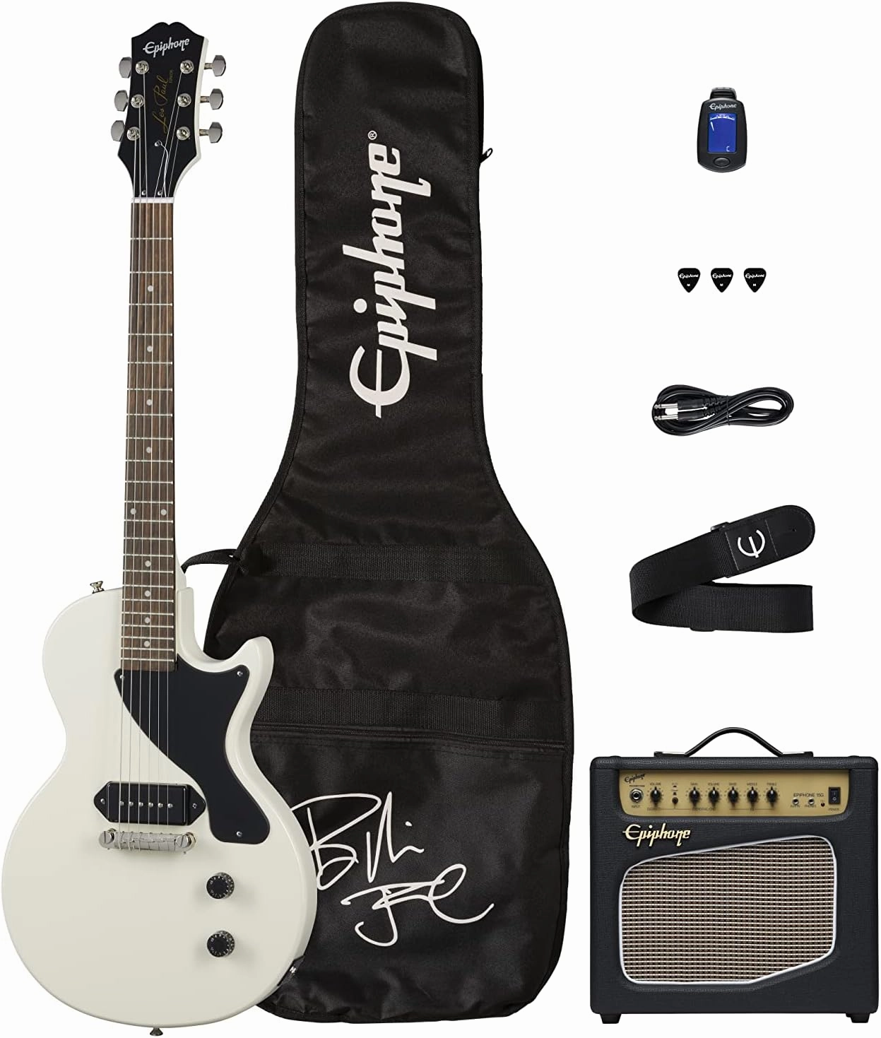 Epiphone Billie Joe Armstrong Les Paul Junior Guitar Player Pack Classic White