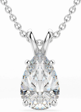 ERAA Jewel Basket Set Pendant 3.00CT, Pear Brilliant Cut, Colorless Moissanite Stone, 925 Sterling Silver, Pendants for Women Daily Wear, Great for Gift Or As You Want