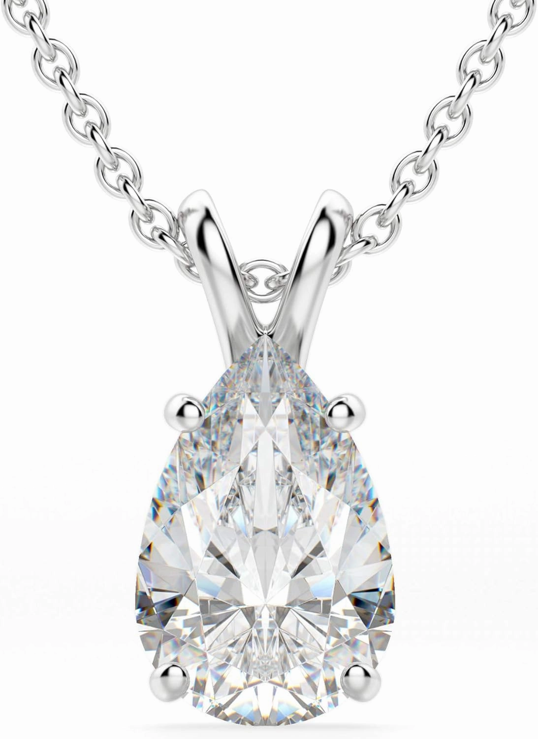 ERAA Jewel Basket Set Pendant 3.00CT, Pear Brilliant Cut, Colorless Moissanite Stone, 925 Sterling Silver, Pendants for Women Daily Wear, Great for Gift Or As You Want