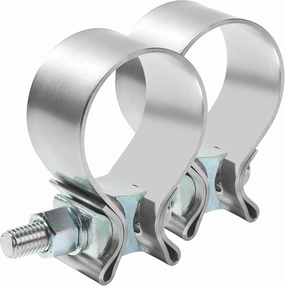ESEWALAS 2 Pack Stainless Steel Narrow Band Exhaust Seal - 2.25 inch Muffler Clamp for Exhaust Resonator Repair Project