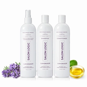 Everyday Clean & Pure Shampoo, Conditioner, and Spray Set, Lavender - Salon Quality, Keratin treatment, Naturally Scented, Hydrating, Moisturizing, Cleansing Treatment, Treated Hair Safe