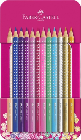 Faber-Castell Sparkle Colour Pencils - Tin of 12
