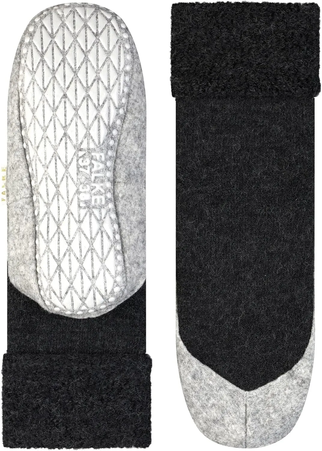 FALKE Women's W HP Cosyshoe Slipper Sock Merino Wool Grey Pink White 1 Pair, 6.5-7.5