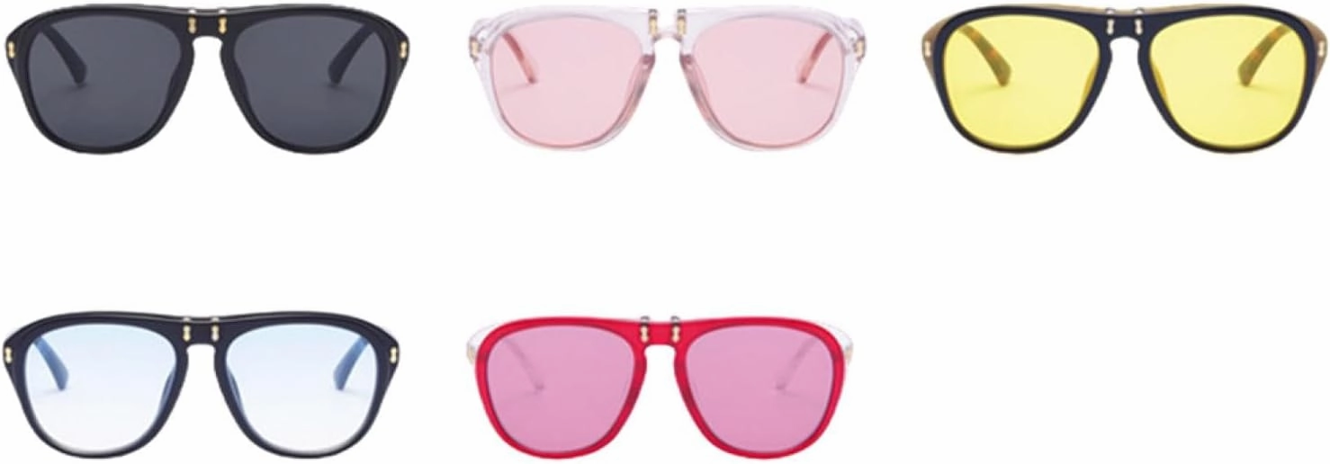 Fashion Flip Sunglasses Women Men Unique Oversized Sun Glasses Clamshell Eyeglasses