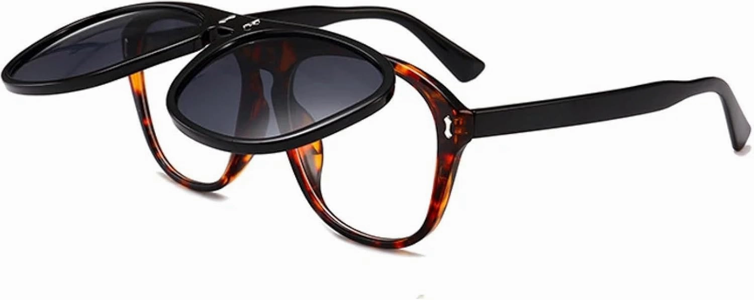 Fashion Flip Sunglasses Women Men Unique Oversized Sun Glasses Clamshell Eyeglasses