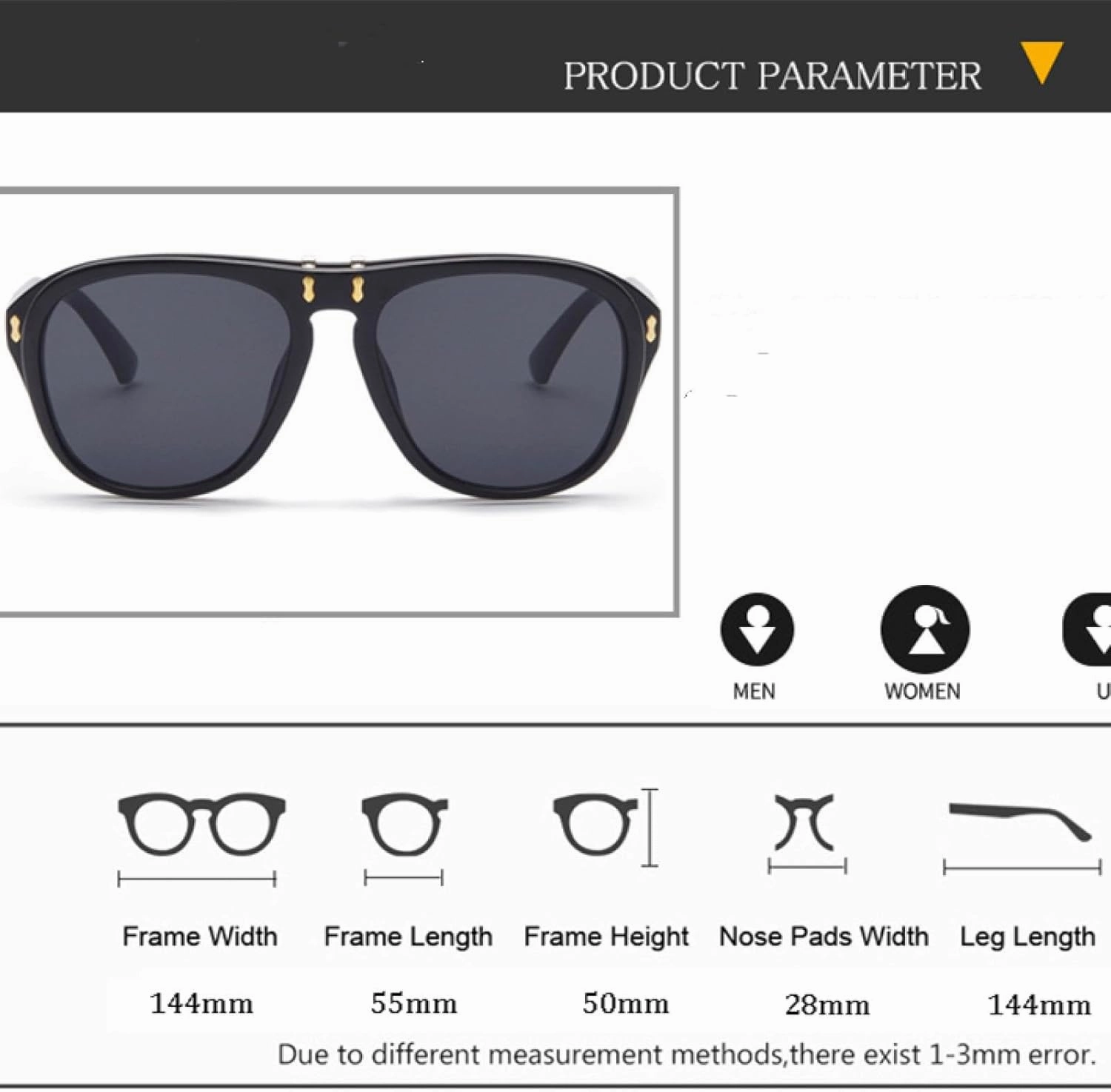 Fashion Flip Sunglasses Women Men Unique Oversized Sun Glasses Clamshell Eyeglasses