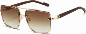 Fashion Retro Gradient Shades Women Trendy Travelling Sunglasses Chic Metal Rim Men's Sun Glasses