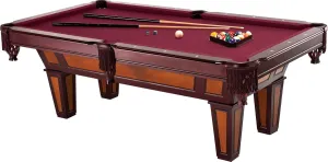 Fat Cat by GLD Products Reno 7.5-Foot Pool Table, Dark Cherry Finish, Accuslate Surface, & Burgundy Wool Cloth for Classic Billiard Play