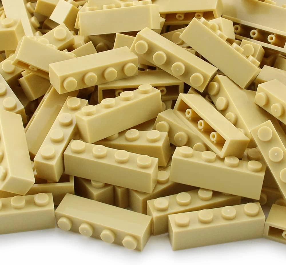 Feleph 360 Pieces 1x4 Bricks Tan Classic Parts Bulk Building Creative Play Blocks Set Toy Basic Accessories Compatible with 3010 3066 Major Brands