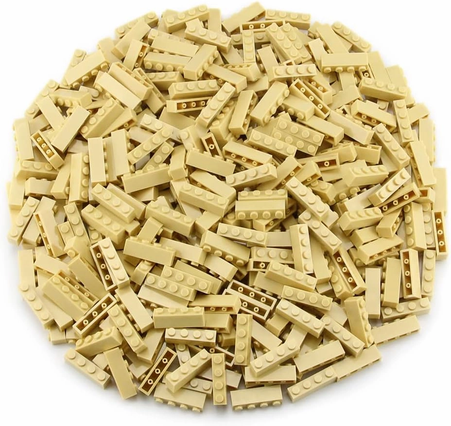 Feleph 360 Pieces 1x4 Bricks Tan Classic Parts Bulk Building Creative Play Blocks Set Toy Basic Accessories Compatible with 3010 3066 Major Brands