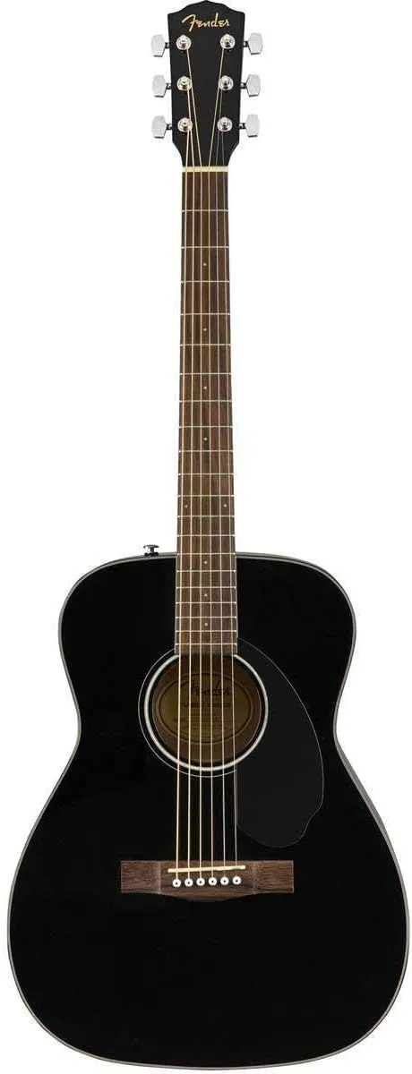 Fender Classic Design CC-60S Beginner Concert Pack with Gig Bag, Strap, Picks, Strings, & Fender Play Subscription - Black (970150406)