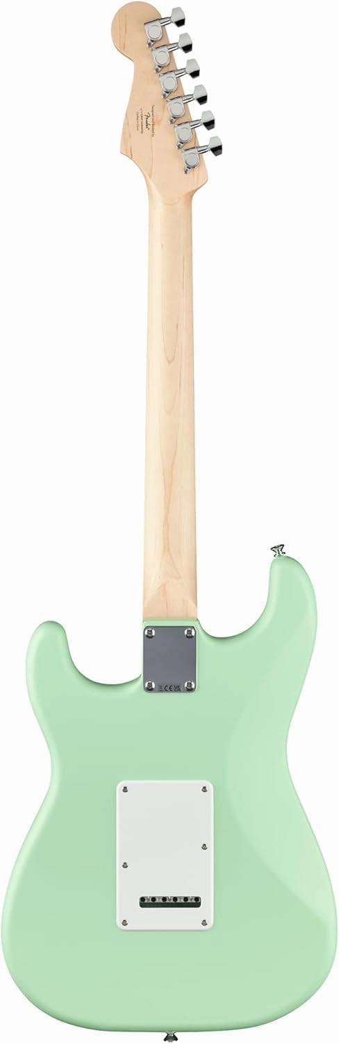 Fender Squier Stratocaster Electric Guitar - Surf Green Bundle with Amplifier, Gig Bag, Cable, Strap, Picks, and Austin Bazaar Instructional Video