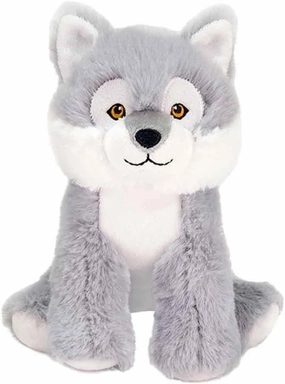 Fiesta Toys Earth Pals Gray Wolf Stuffed Animals Recycled Material Plush Mini Keepsake Toy - 6.5 Inch, Small