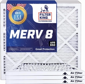 Filter King 20x40x1 Air Filter | 3-PACK | MERV 8 HVAC Pleated A/C Furnace Filters | MADE IN USA | Actual Size: 19.5 x 39.5 x .75"