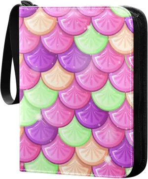 Fish Scale-pattern Cartoon Trading Card Protectors Holder Collectible Album for Sports Card Collection Storage 400 pockets Game Card Binder