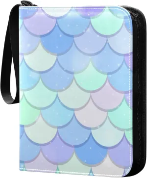 Fish Scale-print Trading Card Protectors Holder Collectible Album for Sports Card Collection Storage 400 pockets Game Card Binder, JDJSDJJJ823158