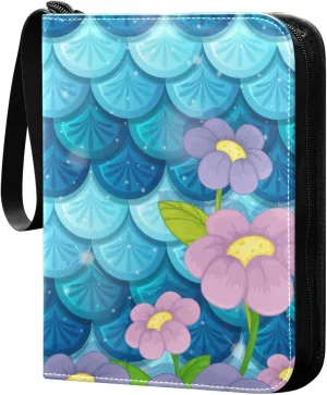 Fish-scale-print Trading Card Protectors Holder Collectible Album for Sports Card Collection Storage 400 pockets Game Card Binder