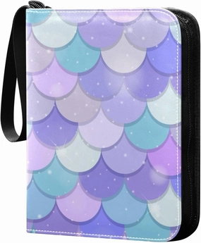 Fish Scale Pattern Trading Card Protectors Holder Collectible Album for Sports Card Collection Storage 400 pockets Game Card Binder