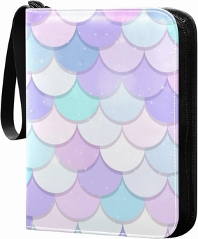 Fish Scale Print Trading Card Protectors Holder Collectible Album for Sports Card Collection Storage 400 pockets Game Card Binder, JDJSDJJJ823158