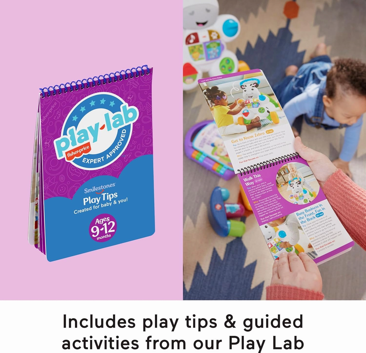 Fisher-Price Baby & Toddler Play Kit Let’s Walk & Talk Gift Set, Developmental Toys & Activity Guide for Infants Ages 9  Months