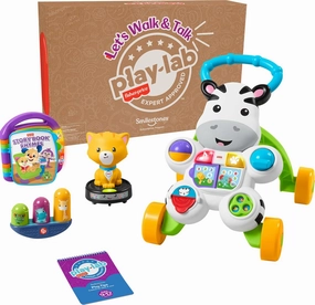 Fisher-Price Baby & Toddler Play Kit Let’s Walk & Talk Gift Set, Developmental Toys & Activity Guide for Infants Ages 9  Months