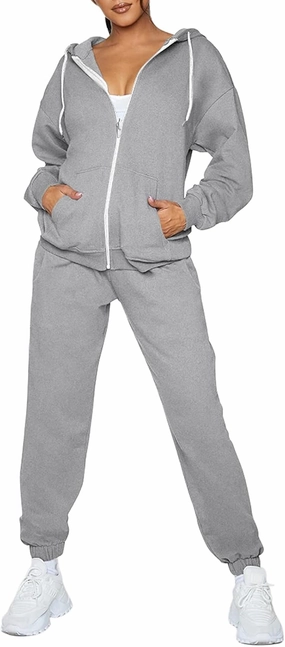 Fixmatti Womens Tracksuit Zip Up Hoodie Sweatsuits 2 Pieces Jogger Sets with Pockets
