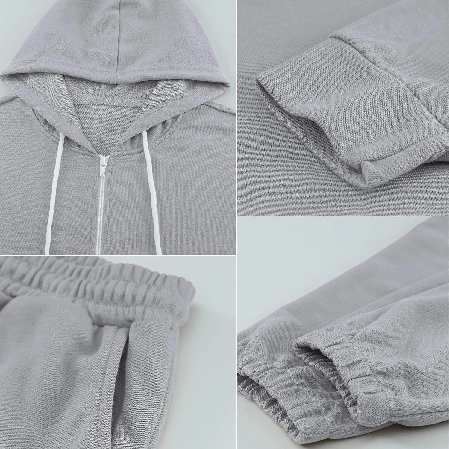Fixmatti Womens Tracksuit Zip Up Hoodie Sweatsuits 2 Pieces Jogger Sets with Pockets