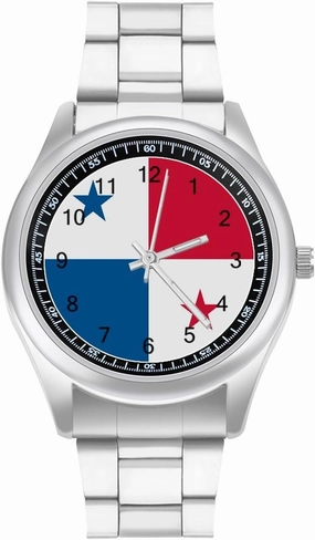 Flag of Panama Casual Wrist Watches for Men Classic Business Dress Watch Big Face for Work Gym