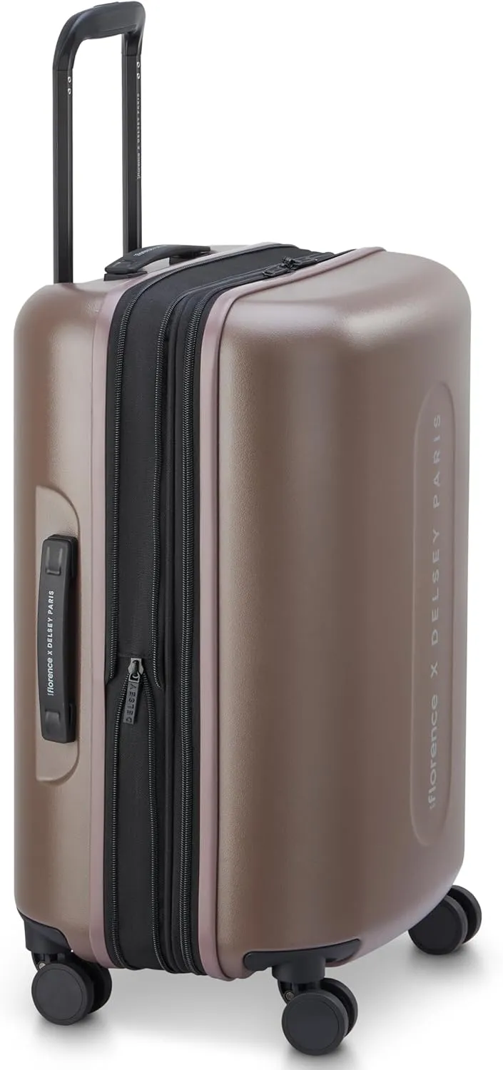 florence by mills Catch Flights Hardside Expandable Luggage with Spinner Wheels, Chestnut, Carry-On 20 Inch