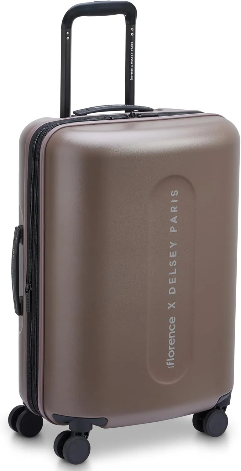 florence by mills Catch Flights Hardside Expandable Luggage with Spinner Wheels, Chestnut, Carry-On 20 Inch