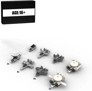 FOD-Class Aircraft Carrier Accessories Building Blocks, 1:300 Scale MOC-191434 Military-Themed Assembly Accessories, Perfect for MOC-192566, 652 Pieces