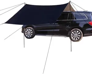 for Rambler Ambassador/American/Classic/Marlin/Rebel/Six Camping Tarpaulin Car Awning Waterproof Hammock Rainproof Sunshade Rainproof Awning Outdoor,A Black-S